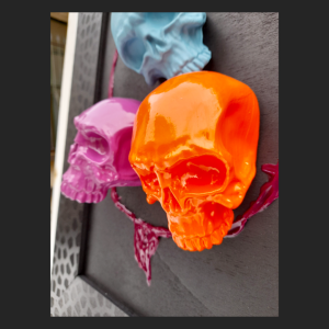 Skulls - Sculture in bioplastica Celeste Viola Arancio
