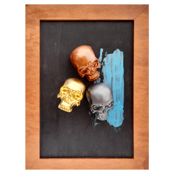 Skulls - Sculture in bioplastica Rame Oro Nero