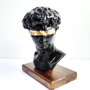 Scultura David di Michelangelo PopArt - Nero e oro