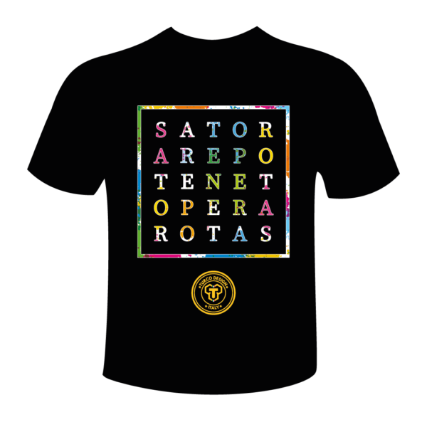 T-shirt-Quadrato-di-Sator-nera